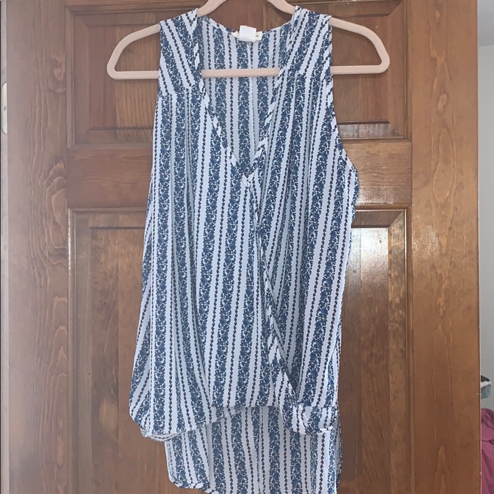 Blue & White Blouse